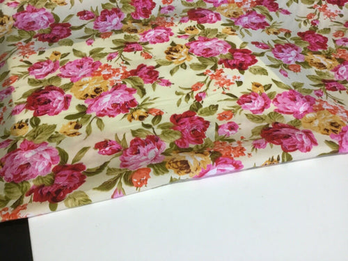 NEW Beautiful High Class Designer 100% Cotton Floral Print Fabric 43” 111cm