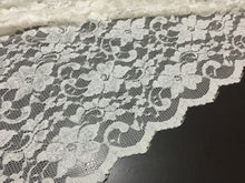 Load image into Gallery viewer, NEW Beautiful High Class Designer Ivory Stretch Floral Bridal Lace Fabric