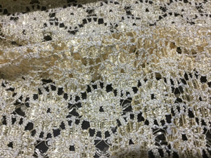 NEW Gorgeous Gold Colour Ivory Corded Lurex Lace Fabric