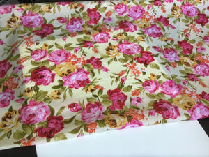 NEW Beautiful High Class Designer 100% Cotton Floral Print Fabric 43” 111cm