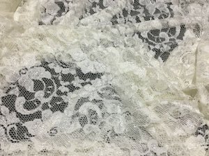 NEW Beautiful High Class Designer Ivory Stretch Floral Bridal Lace Fabric