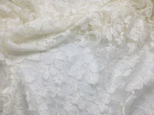Load image into Gallery viewer, NEW Beautiful High Class Designer Ivory Stretch Floral Bridal Lace Fabric
