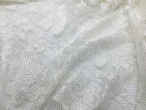 NEW Beautiful High Class Designer Ivory Stretch Floral Bridal Lace Fabric