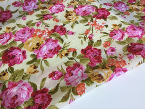 NEW Beautiful High Class Designer 100% Cotton Floral Print Fabric 43” 111cm