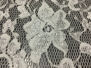 NEW Beautiful High Class Designer Ivory Stretch Floral Bridal Lace Fabric
