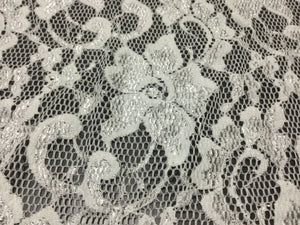 NEW Beautiful High Class Designer Ivory Stretch Floral Bridal Lace Fabric